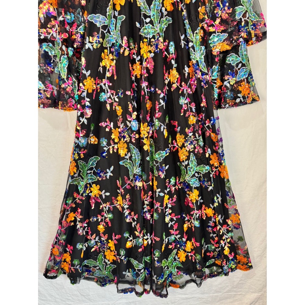 NWT Buddy Love Black Floral Sequin Maxi Dress - Picture 13 of 16